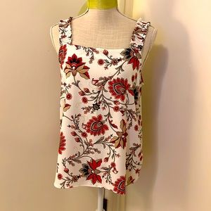 Loft orange flower tank NWOT